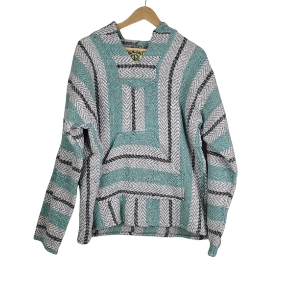 Baja Joe Mexican Hoodie Pastel Mint Small - Picture 2 of 6